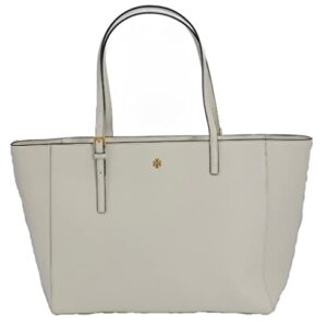 Tory Burch 134836 Emerson New Ivory White With Gold Hardware Women's Large Tote Bag