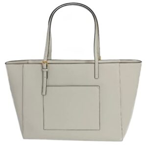 Tory Burch 134836 Emerson New Ivory White With Gold Hardware Women's Large Tote Bag