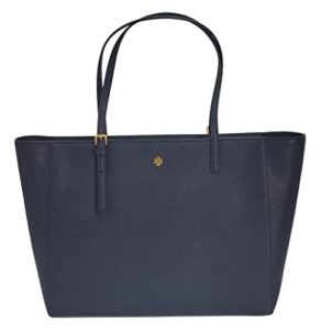 tory burch 134836 emerson tory navy blue with gold hardware women’s large tote