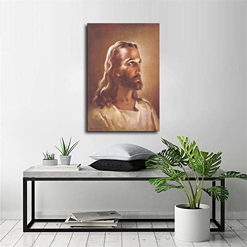 Head Portrait of Christ Jesus Canvas Art Poster and Wall Art Picture Print Modern Family Bedroom Decor Posters 12x18inch(30x45cm)