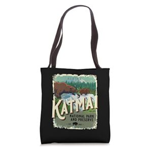 katmai national park and preserve alaska brown bear souvenir tote bag