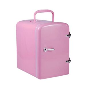 yaarn small fridge for bedroom mini fridge cooler portable personal fridge (color : pink)