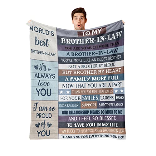 Pozevan Brother in Law Gift Blanket, Brother in Law Birthday Gifts, Gifts for Brother in Law, Brother in Law Gifts Ideas, Best Wedding for Brother in Law - 50" X 60"