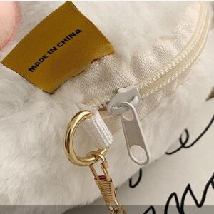 Cute Cat Paw Claw Plush Crossbody Bag for Women Girls Chic Wallet Cellphone Pouch Purse Handbag Soft Fluffy Fur Shoulder Tote (Grey Claw)