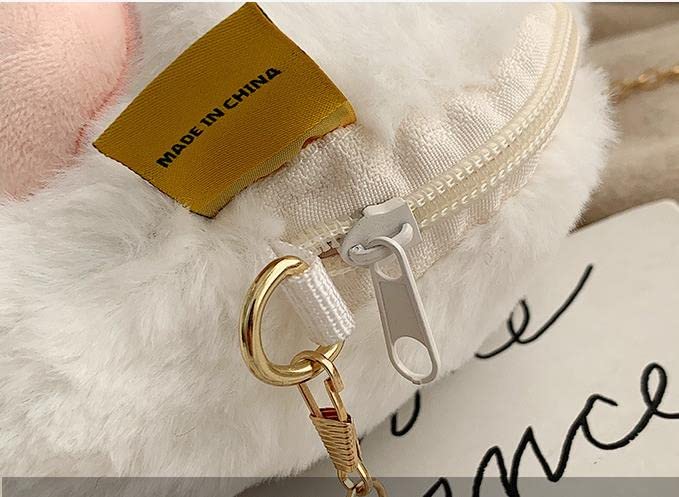 Cute Cat Paw Claw Plush Crossbody Bag for Women Girls Chic Wallet Cellphone Pouch Purse Handbag Soft Fluffy Fur Shoulder Tote (Grey Claw)