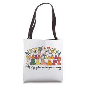 occupational therapy month groovy occupational therapist tote bag