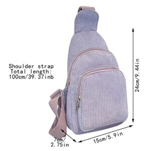 Mini Corduroy Sling Bag Women Shoulder Bag Chest Bag Purse Bag Package Shoulder Bag (Blue, One Size)