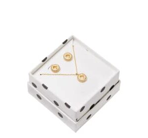 Kate Spade Pendant Necklace And Earrings Boxed Gift Set (Spot the Spade Gold)