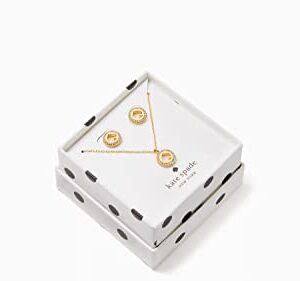 Kate Spade Pendant Necklace And Earrings Boxed Gift Set (Spot the Spade Gold)