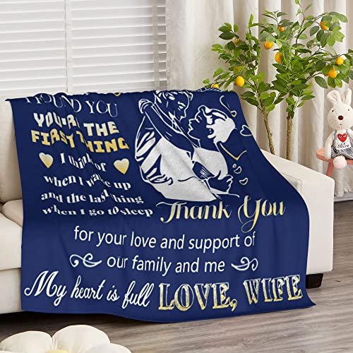 Socofuz Gift for Husband, Husband Gifts from Wife, to My Husband from Wife, Anniversary Wedding Gifts, Husband Blanket, Flannel Fleece Throw Blankets for Bed Chair Sofa Couch Home Decor 50x60 inches