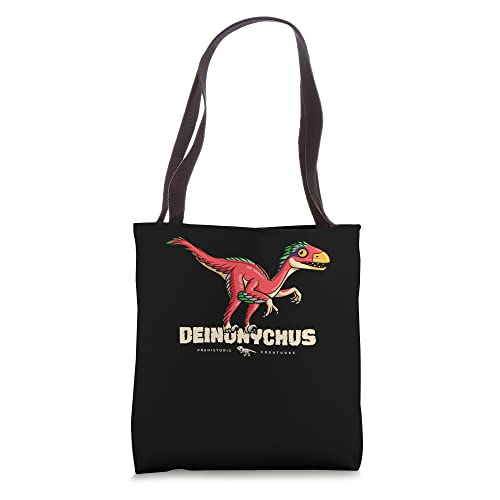 Deinonychus Dinosaur Prehistoric Creatures Lovers Dino Tote Bag
