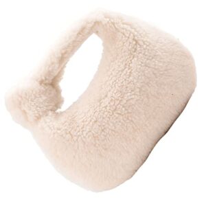faux fur bag fashion plush dumpling bag fluffy purse shearling handbag for women