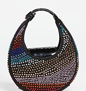 STAUD Women's Micro Moon Crystal Pouchette, Rainbow/Black, One Size