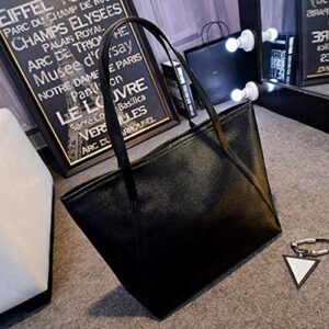 Sublimation Tote Bags Blanks Handbag Women Bags High Messenger Satchel Shoulder Solid Capacity (Black, One Size)