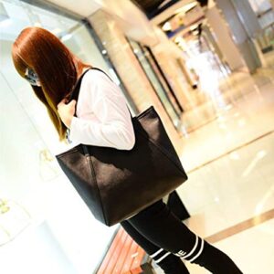 Sublimation Tote Bags Blanks Handbag Women Bags High Messenger Satchel Shoulder Solid Capacity (Black, One Size)