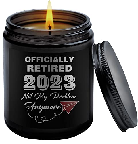 2023 Funny Retirement Gift for Women-Scented Candle,Retirement Party Decorations,Happy Retirement Gift,Best Retirement Gifts,Candles Gifts for Women,Going Away Gift for Coworker.