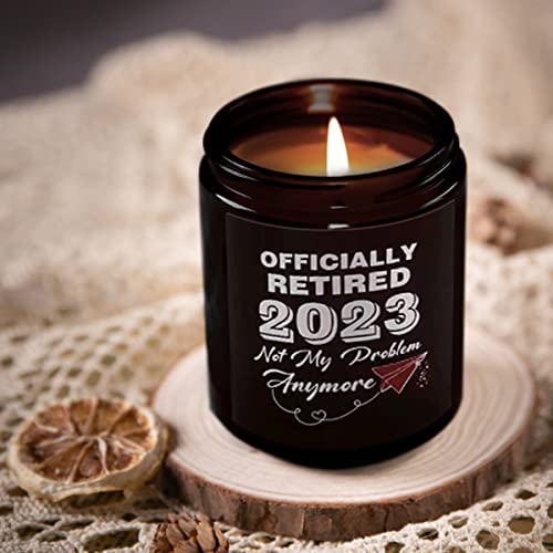 2023 Funny Retirement Gift for Women-Scented Candle,Retirement Party Decorations,Happy Retirement Gift,Best Retirement Gifts,Candles Gifts for Women,Going Away Gift for Coworker.