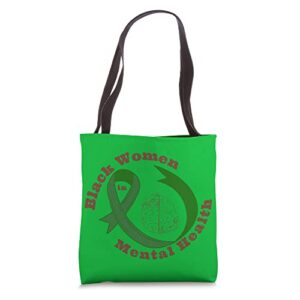 black women in mental health tote bag