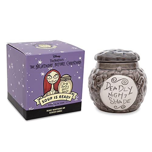 Disney The Nightmare Before Christmas Sally's Deadly Night Shade Jar Ceramic Candle | Jasmine Fragrance with 30-Hour Burn Time