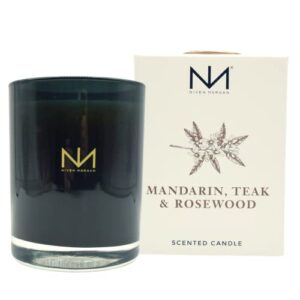 niven morgan mandarin, teak and rosewood scented candle 11 oz