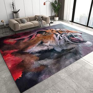 3d large tiger area rugs, ink style carpet, lounge rug fuzzy plush soft with non-slip backing apply to bedroom living room bath mat balcony,3×5ft/90*150cm