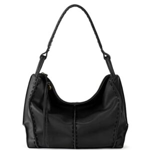 The Sak Los Feliz Hobo in Leather, Lined, Roomy Shoulder Purse, Black