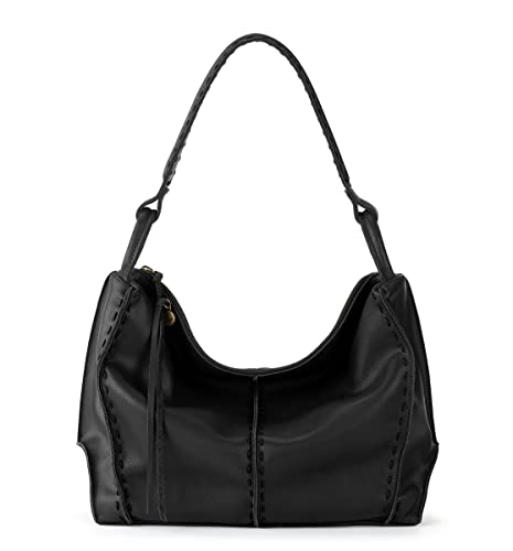 The Sak Los Feliz Hobo in Leather, Lined, Roomy Shoulder Purse, Black