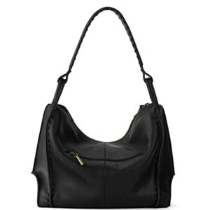 The Sak Los Feliz Hobo in Leather, Lined, Roomy Shoulder Purse, Black