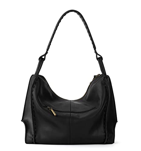 The Sak Los Feliz Hobo in Leather, Lined, Roomy Shoulder Purse, Black