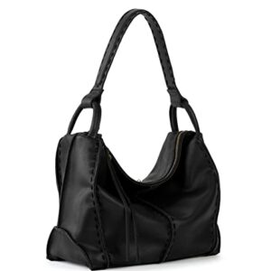 The Sak Los Feliz Hobo in Leather, Lined, Roomy Shoulder Purse, Black