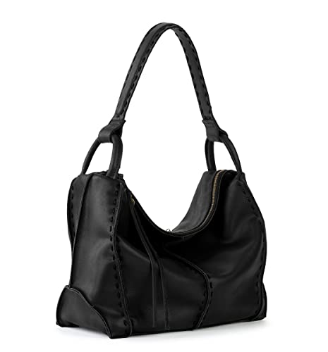 The Sak Los Feliz Hobo in Leather, Lined, Roomy Shoulder Purse, Black