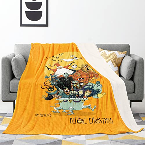 3D Printing Halloween Blanket All Season Jack Blanket,Soft Flannel Throw Blanket for Bed Couch Chair Living Room MT03-60"x50"