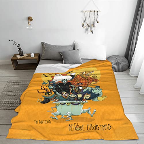 3D Printing Halloween Blanket All Season Jack Blanket,Soft Flannel Throw Blanket for Bed Couch Chair Living Room MT03-60"x50"