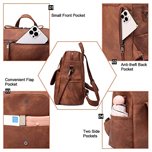 Pu Leather Backpack Purse For Women Fashion Multipurpose Design Daypack Handbag Ladies Shoulder Bags Travel Backpack