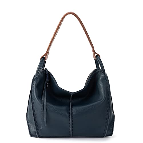 The Sak Los Feliz Hobo in Leather, Lined, Roomy Shoulder Purse, Indigo