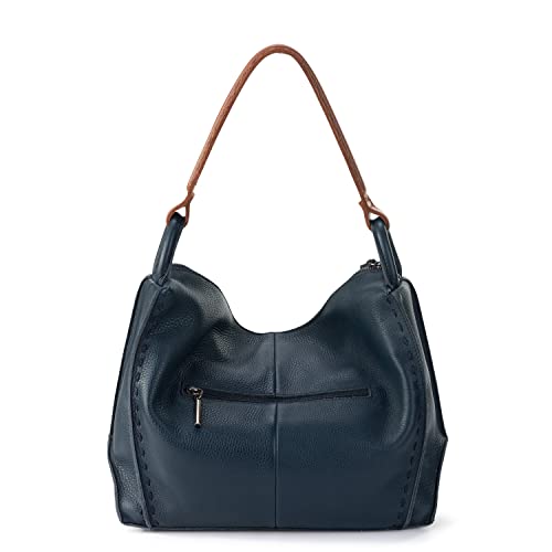 The Sak Los Feliz Hobo in Leather, Lined, Roomy Shoulder Purse, Indigo