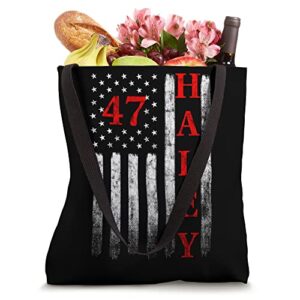 Nikki Haley 2024 American Flag USA Flag President Campaign Tote Bag