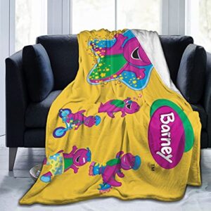 eclut barney-the-dinosaur blanket fleece lightweight cozy soft blanket couch sofa livingroon bedroom decor 50″x40″