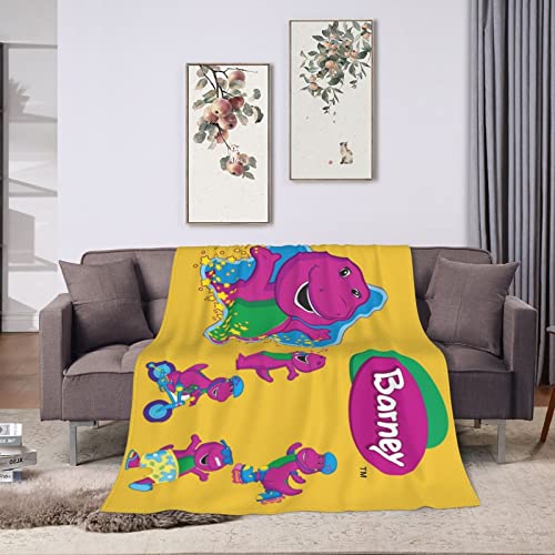 ECLUT Barney-The-Dinosaur Blanket Fleece Lightweight Cozy Soft Blanket Couch Sofa Livingroon Bedroom Decor 50"X40"