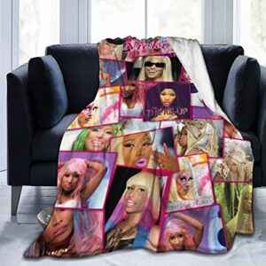 nicki rapper singer minaj band throw blanket soft cozy flannel blankets decor for bed couch living room travel outdoor 80″x60″