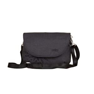 HAIKU Bliss Eco-Friendly RFID Blocking Travel Crossbody Saddle Bag, Black in Bloom