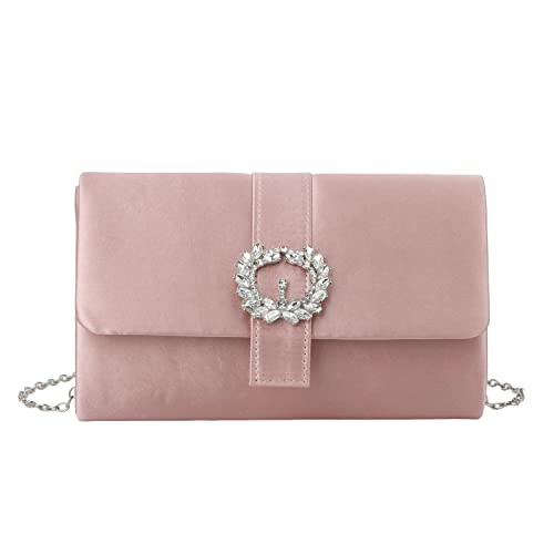 Lanpet Evening Bags For Women Diamantes Embellished Satin Clutch Purse For wedding Party