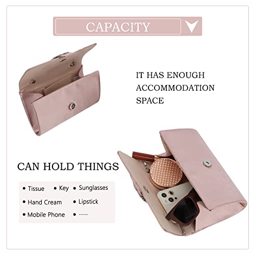 Lanpet Evening Bags For Women Diamantes Embellished Satin Clutch Purse For wedding Party
