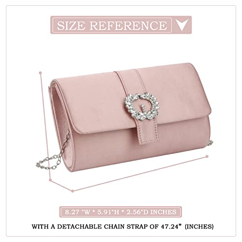 Lanpet Evening Bags For Women Diamantes Embellished Satin Clutch Purse For wedding Party