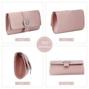 Lanpet Evening Bags For Women Diamantes Embellished Satin Clutch Purse For wedding Party