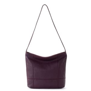 the sak de young hobo bag in leather, aubergine