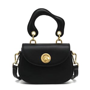 scarleton crossbody bags for women, purses for women, satchel shoulder bag, lightweight gold chain crossbody bag purse, h210601 – black