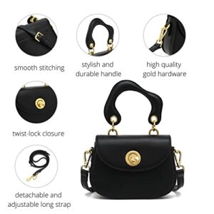 Scarleton Crossbody Bags for Women, Purses for Women, Satchel Shoulder Bag, Lightweight Gold Chain Crossbody Bag Purse, H210601 - Black