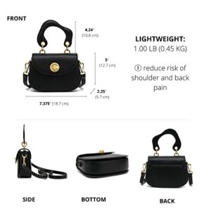 Scarleton Crossbody Bags for Women, Purses for Women, Satchel Shoulder Bag, Lightweight Gold Chain Crossbody Bag Purse, H210601 - Black