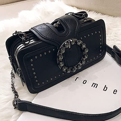 JBB Women Snapshot Camera Purse Crossbody Bags Small Satchel Clutch Bag Shoulder Handbag Black